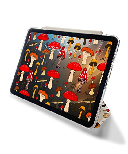 Cute Mushroom Toadstool Pattern Case Compatible with All Generations iPad Air Pro Mini 5 6 11 inch 12.9 10.9 10.2 9.7 7.9 Plastic Fabric Cover Slim Smart Stand SN1058 (8.3" Mini 6th gen)
