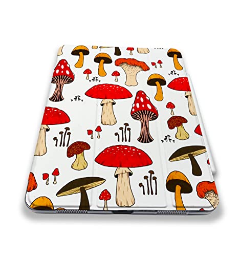 Cute Mushroom Toadstool Pattern Case Compatible with All Generations iPad Air Pro Mini 5 6 11 inch 12.9 10.9 10.2 9.7 7.9 Plastic Fabric Cover Slim Smart Stand SN1058 (8.3" Mini 6th gen)