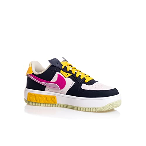 Nike Women's Air Force 1 Fontanka MC Leather Trainers, Off Noir Pink Prime, 7