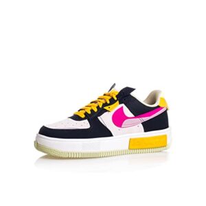 Nike Women's Air Force 1 Fontanka MC Leather Trainers, Off Noir Pink Prime, 7