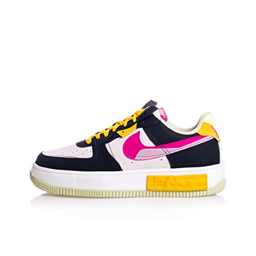 Nike Women's Air Force 1 Fontanka MC Leather Trainers, Off Noir Pink Prime, 7