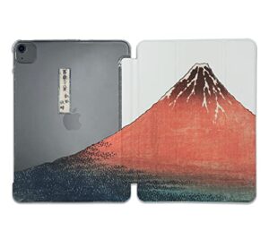 cute japanese mountain fuji case compatible with all generations ipad air pro mini 5 6 11 inch 12.9 10.9 10.2 9.7 7.9 plastic fabric cover slim smart stand sn1070 (8.3" mini 6th gen)