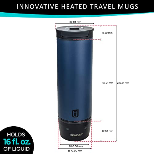 Thermojoe 16 Oz. Rechargeable Heated Smart Travel Mug for Coffee and Tea with Temperature Control