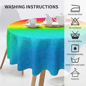 Vodbne Rainbow Round Tablecloth 60 Inch for Indoor and Outdoor, Waterproof Table Cloth Cover Decorative for Kitchen Dining Table, Parties and ​Camping