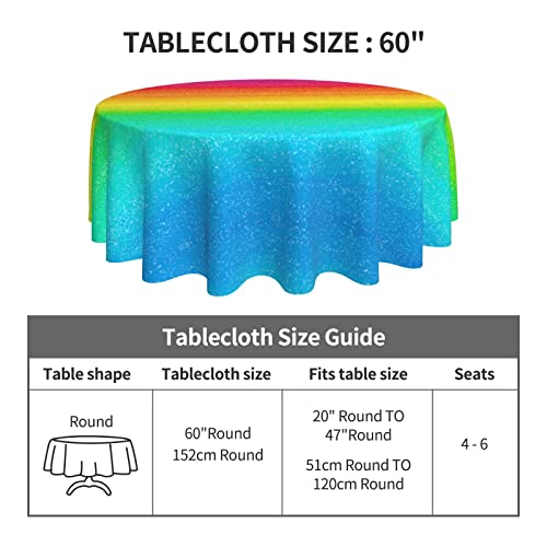 Vodbne Rainbow Round Tablecloth 60 Inch for Indoor and Outdoor, Waterproof Table Cloth Cover Decorative for Kitchen Dining Table, Parties and ​Camping