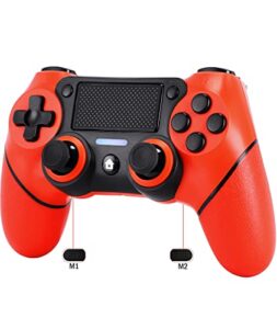 wsxvzxc controller wireless for ps4 controller with programming key/turbo /6-axis dual shock game remote joysticks support play-station 4 ps4 console pro/slim