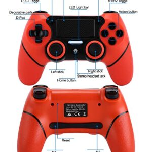 Wsxvzxc Controller Wireless for Ps4 Controller with Programming Key/Turbo /6-Axis Dual Shock Game Remote Joysticks Support Play-Station 4 Ps4 Console Pro/Slim