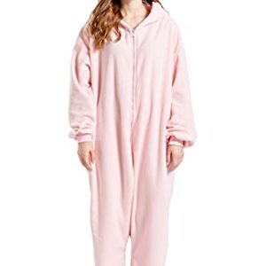 WAWRTOU Unisex Pink Onesie Pajamas Cartoon Cosplay Animal Onesie Christmas Costume Sleepwear Homewear- zipper Close