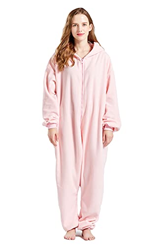 WAWRTOU Unisex Pink Onesie Pajamas Cartoon Cosplay Animal Onesie Christmas Costume Sleepwear Homewear- zipper Close