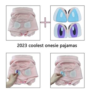 WAWRTOU Unisex Pink Onesie Pajamas Cartoon Cosplay Animal Onesie Christmas Costume Sleepwear Homewear- zipper Close