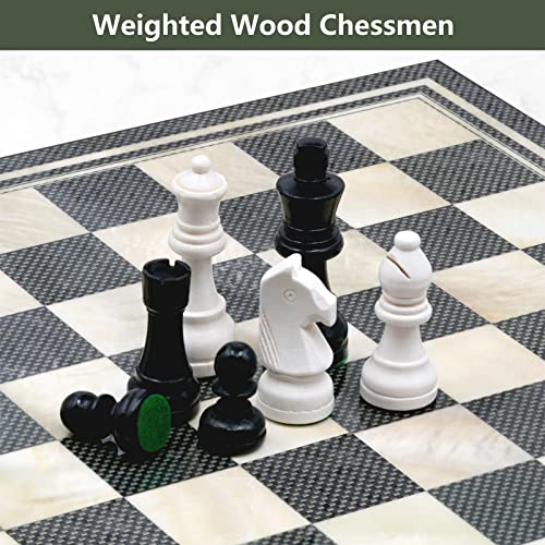 Woodronic 15" Handmade Chess Set, High Gloss Chess Box with Wood Chessmen, Classic Strategy Board Games for Kids and Adults, Perfect for Decor and Casual Play