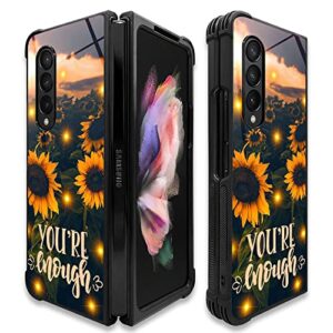 tnxee compatible with samsung galaxy z fold 3 5g case,sunflower in starlight for men women, shockproof anti-scratch case for samsung galaxy z fold 3 5g