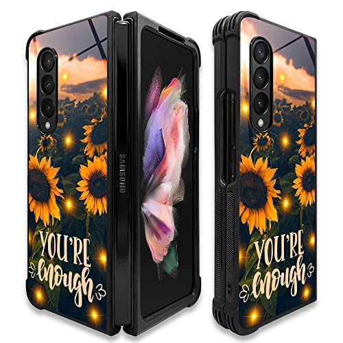 TnXee Compatible with Samsung Galaxy Z Fold 3 5G Case,Sunflower in Starlight for Men Women, Shockproof Anti-Scratch Case for Samsung Galaxy z fold 3 5G