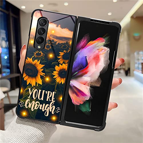 TnXee Compatible with Samsung Galaxy Z Fold 3 5G Case,Sunflower in Starlight for Men Women, Shockproof Anti-Scratch Case for Samsung Galaxy z fold 3 5G