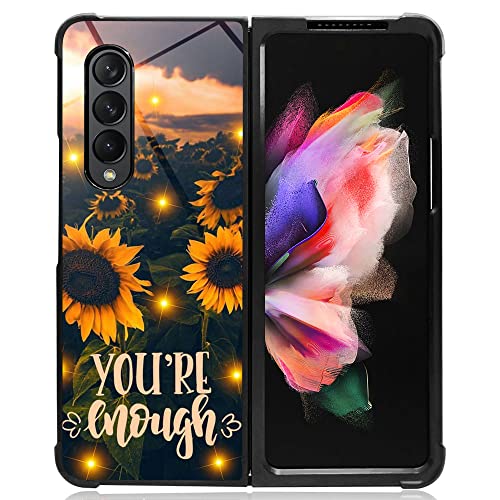 TnXee Compatible with Samsung Galaxy Z Fold 3 5G Case,Sunflower in Starlight for Men Women, Shockproof Anti-Scratch Case for Samsung Galaxy z fold 3 5G