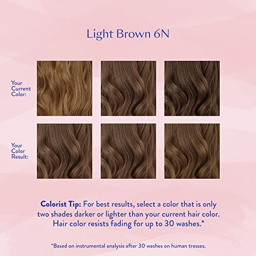 eSalon Permanent Hair Color & Hair Dye Complete Kit - Light Brown - Personal Colorist Kit for Up To 100% Gray Coverage for All Hair Types - Professional-Grade Ammonia-Free Hair Dye