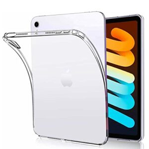 Clear Case for iPad Mini 6th Generation 8.3 inch 2021, Supports 2nd Gen Apple Pencil Charging, Soft Slim Lightweight Transparent TPU Back Cover Compatible with 8.3" iPad Mini 6