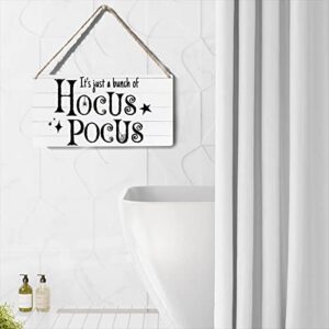Funny Sign Decor It's Just a Bunch of Hocus Pocus Wooden Sign Plaque Wall Hanging Posters Artwork 12”X6” Rustic Home Decoration