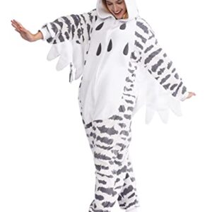 LZBXBXDA Unisex Adult Snowy owl Onesie One Piece Pajamas Animal Christmas Costume Homewear Sleepwear for Women men