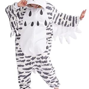 LZBXBXDA Unisex Adult Snowy owl Onesie One Piece Pajamas Animal Christmas Costume Homewear Sleepwear for Women men