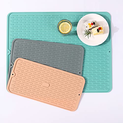 Silicone Dish Drying Mat, Kitchen Drying Mat Easy Clean for Multiple Usage Dry Mat for Dishes Silicone Drying Mat for Kitchen Counter Heat Resistant and Sink, Refrigerator Non Slip Dry Mat for Dishes