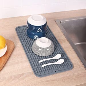 Silicone Dish Drying Mat, Kitchen Drying Mat Easy Clean for Multiple Usage Dry Mat for Dishes Silicone Drying Mat for Kitchen Counter Heat Resistant and Sink, Refrigerator Non Slip Dry Mat for Dishes