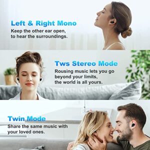 Wireless Earbuds Bluetooth Wireless Ear buds with HD Noise Cancelling Mic, HiFi Stereo Bass Sound Headphones with LED Charging Case, Touch Control Smallest In Ear Earphones for Sport/Work/Travel Black