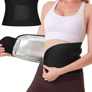 Portzon Waist Trainer for Women Weight Loss, Waist Trimmer Sweat Belt for Women Men Stomach Trainer for Women Sauna Belt Tummy Toner Low Back and Lumbar Support Sauna Suit Effect