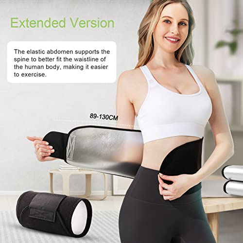 Portzon Waist Trainer for Women Weight Loss, Waist Trimmer Sweat Belt for Women Men Stomach Trainer for Women Sauna Belt Tummy Toner Low Back and Lumbar Support Sauna Suit Effect