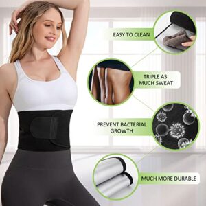 Portzon Waist Trainer for Women Weight Loss, Waist Trimmer Sweat Belt for Women Men Stomach Trainer for Women Sauna Belt Tummy Toner Low Back and Lumbar Support Sauna Suit Effect