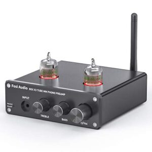 fosi audio box x3 5654w tube phono preamp turntable preamplifier for mm phonograph bluetooth 5.0 mini stereo hi-fi pre-amplifier for home audio record player sound system