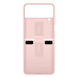 SAMSUNG Galaxy Z Flip 4 Silicone Cover with Ring, Protective Phone Case with Finger Loop, Matte Finish, Bold Style, Handheld Design, US Version, Pink