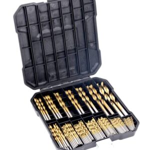 99 PCS Titanium Drill Bit Set, 118 Degree Tip High Speed Drill Bits Kit with Storage Case, Sizes from 1.5-10 MM for Steel, Aluminum, Copper, Soft Alloy Steel, Wood, Plastic