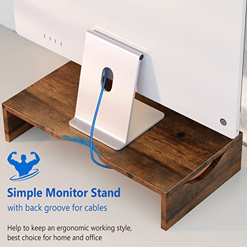 Zimilar 2 Pack Monitor Stand Riser, Wood Monitor Riser for 2 Monitors, Premium Wooden Dual Monitor Stand Laptop Stand for Home & Office