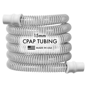 resway cpap tubing | white 15mm diameter | universal cpap hose compatible with most machines & masks | easy-grip 22mm ergonomic cuff for secure fit | lightweight flexible tube - 6 feet long