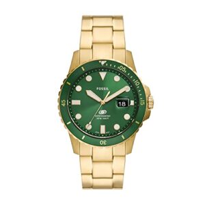 fossil men's fossil blue quartz stainless steel three-hand watch, color: gold (model: fs5950)