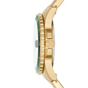 Fossil Men's Fossil Blue Quartz Stainless Steel Three-Hand Watch, Color: Gold (Model: FS5950)