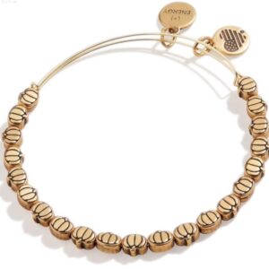 Alex and Ani Accents Expandable Bangle for Women, Pumpkin Motif Charm, Rafaelian Gold Finish, 2 to 3.5 in