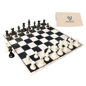 holyking compact chess 15.7'' chess board, easy carry cloth chess set, portable travel chess game set, roll up combination beginner chess set for kids and adults