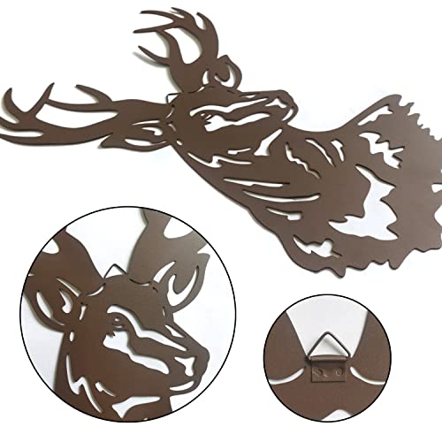 Hokfirm Deer Wall Decor Deer Silhouette Wall Decor Metal Deer Wall Art Indoor and outdoor Wall Decor