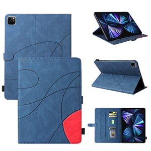 blllue case for ipad mini 6 6th gen, multi-angle viewing pu leather tablet cover for ipad mini 6 8.3 inch 2021 (blue)