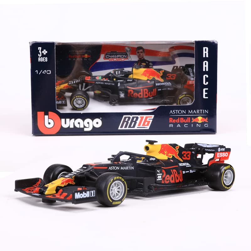 pchmodel 1:43 F1 RB16 Red Bull Racing Car 2021 NO.33Alloy Luxury Vehicle Diecast Cars Model Toy Collection by Bburago 38052/38053 (NO.33 Regular Version)