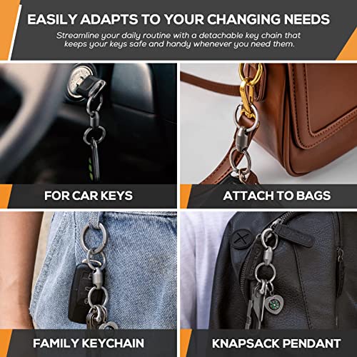 TIMULTI Quick Release Keychain,Titanium Detachable Pull Apart Key Chain,Quick Disconnect Swivel Connector Keychain Accessories with Key Ring