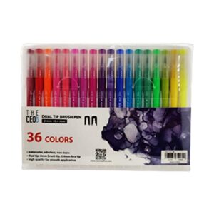 the ceo dual tip brush markers art pen set brush (36 colors) tip colored pens artist fine for kids adult coloring books christmas cards drawing note-taking lettering calligraphy bullet journaling