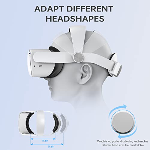 Head Strap Accessories Compatible with Quest2: WinDrogon 27° Arc Shape Head Strap for Oculus/Meta Quest 2 Replacement for Elite Strap Enhanced Support and Comfort Reduce Face Pressure in VR Gaming