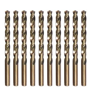 valyriantool 3/32" cobalt drill bits(10pcs), m35 high speed steel jobber length twist drill bit set for hardened metal, stainless steel, cast iron, plastic and wood