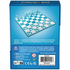 Spin Master Games Pack & Go Chess & Checkers Board Game from Spin Master Games Portable 2-Player Games Chess Board Chess Set for Adults and Kids Ages 8 and up