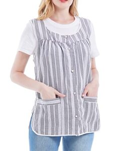 nanxson women cobbler apron with 2 patch pockets,smock with buttons for work chef kitchen cf3152