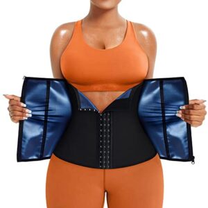 traininggirl women waist trainer trimmer corset weight loss tummy wrap workout belt sweat belly band sports girdle sauna suit black