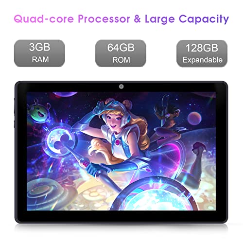 Tablet 10 inch Android Tablets丨WeTap Android 12 Tablet, 3GB RAM 64GB ROM, 2MP+8MP Camera, 1280x800 IPS Google Tablets, Quad-Core Processor Tablets, Wi-Fi Bluetooth 5000mAh Long Lasting Battery Silver